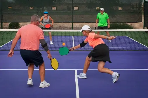 Playing Pickleball Outdoor
